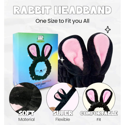 [Chasin' Rabbits] Spa Facial Headband (Black Rabbit)