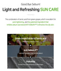 Frudia Green Grape Sebum Control Cooling Sun Gel ominaisuudet