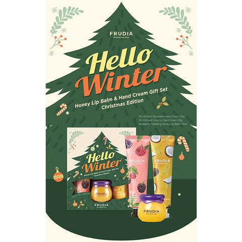 Frudia Honey Lip Balm & Hand Cream Gift Set Hello Winter Christmas Edition
