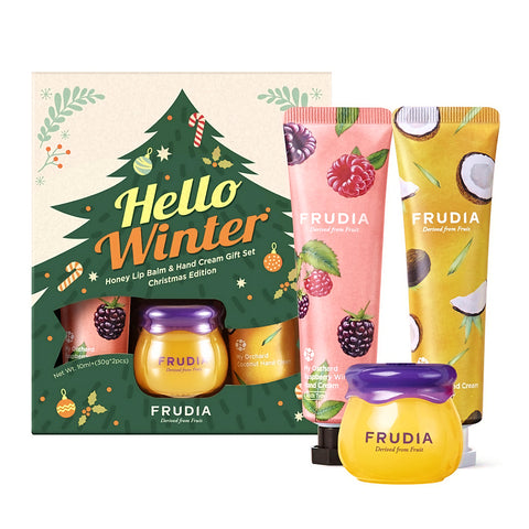 Frudia Honey Lip Balm & Hand Cream Gift Set Hello Winter Christmas Edition