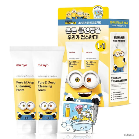 [Ma:nyo Factory] Minions X Ma:nyo Pure & Deep Cleansing Foam Gift Duo Set