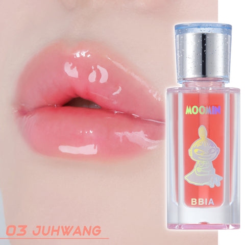 Bbia x Moomin Collab Lip Oil huuliöljy sävy 03 Juhwang (oranssi) Pikku Myy pakkaus