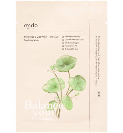 [Ondo Beauty 36.5] Probiotics & Cica Water Soothing Mask To Dak